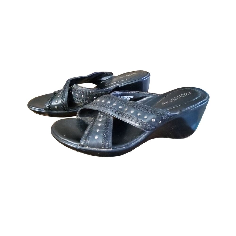 Womens Nickels 3" Slide On Wedge Sandals. Size 7.5M